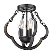 Golden Lighting Saxon 3 Light 13" Wide Semi-Flush Ceiling Fixture Matte Black