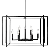 Golden Lighting Tribeca 9 Light 26" Wide Taper Candle Chandelier Black / Black