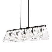 Golden Lighting Serenity 5 Light 11" Wide Linear Pendant Matte Black