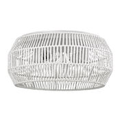 Golden Lighting Marlee 2 Light 14" Wide Flush Mount Drum Ceiling Fixture Matte White / White Raphia