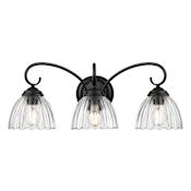 Golden Lighting Audra 3 Light 7" Wide Vanity Light Matte Black