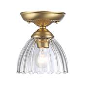 Golden Lighting Audra 7" Wide Semi-Flush Ceiling Fixture Brushed Champagne Bronze