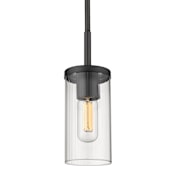 Golden Lighting Winslett 5" Wide Mini Pendant Matte Black / Clear