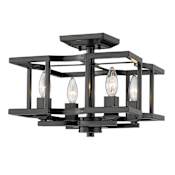 Golden Lighting Bellare 4 Light 13" Wide Semi-Flush Ceiling Fixture Matte Black