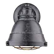 Golden Lighting Bartlett Single Light 6-1/2" Wide Bathroom Sconce Black Patina