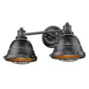 Golden Lighting Bartlett 2 Light 17" Wide Bathroom Vanity Light Black Patina
