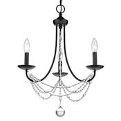 Golden Lighting Mirabella 3 Light 18" Wide Crystal Chandelier Black
