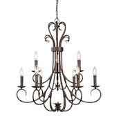 Golden Lighting Homestead 9 Light 28" Wide Taper Candle Style Chandelier Rubbed Bronze
