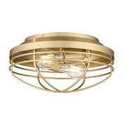 Golden Lighting Seaport 2 Light 12" Wide Flush Mount Bowl Ceiling Fixture Brushed Champagne Bronze