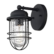 Golden Lighting Seaport 9" Tall Outdoor Wall Sconce Natural Black / Seedy