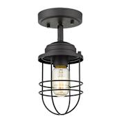 Golden Lighting Seaport 5" Wide Semi-Flush Ceiling Fixture Black
