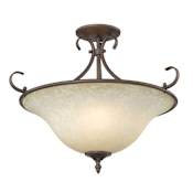 Golden Lighting Homestead 3 Light 19" Wide Semi-Flush Ceiling Fixture Rubbed Bronze