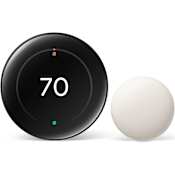 Google Nest Learning Thermostat (4th Gen) with Temperature Sensor (2nd Gen) Obsidian