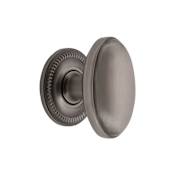 Grandeur Eden Prairie 1-3/4” Solid Brass Vintage Oval Cabinet Knob with Newport Rosette Antique Pewter