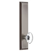Grandeur Fifth Avenue Solid Brass Tall Plate Dummy Door Knob Set with Provence Crystal Knob Antique Pewter