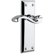Grandeur Fifth Avenue Solid Brass Left Handed Passage Set with Portofino Lever and 2-3/8" Backset Bright Chrome