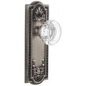 Grandeur Parthenon Solid Brass Rose Single Dummy Door Knob with Bordeaux Crystal Knob Antique Pewter