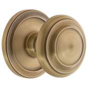 Grandeur Circulaire Solid Brass Rose Single Dummy Door Knob with Circulaire Knob Vintage Brass