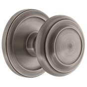 Grandeur Circulaire Solid Brass Rose Dummy Door Knob Set with Circulaire Knob Antique Pewter
