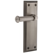 Grandeur Fifth Avenue Solid Brass Rose Right Handed Passage Door Lever Set with Georgetown Lever and 2-3/4" Backset Antique Pewter