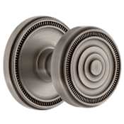 Grandeur Soleil Solid Brass Passage Door Knob Set with Soleil Knob and 2-3/4" Backset Antique Pewter