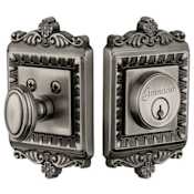 Grandeur Windsor Solid Brass Rose Keyed Entry Single Cylinder Deadbolt with 2-3/8" Backset Antique Pewter