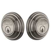 Grandeur Georgetown Solid Brass Rose Keyed Entry Double Cylinder Deadbolt with 2-3/8" Backset Antique Pewter