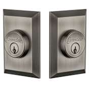 Grandeur Fifth Avenue Solid Brass Keyed Entry Double Cylinder Deadbolt with 2-3/8" Backset Antique Pewter