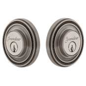Grandeur Soleil Solid Brass Double Cylinder Deadbolt with 2-3/4" Backset Antique Pewter