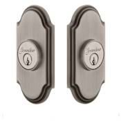 Grandeur Arc Solid Brass Double Cylinder Deadbolt with 2-3/4" Backset Antique Pewter