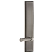 Grandeur Carre Solid Brass Tall Plate Rose Right Handed Single Dummy Door Lever with Georgetown Lever Antique Pewter