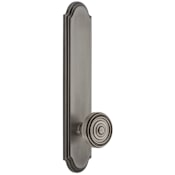 Grandeur Arc Solid Brass Tall Plate Rose Single Dummy Door Knob with Soleil Knob Antique Pewter