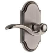Grandeur Arc Solid Brass Left Handed Non-Turning Two-Sided Dummy Set with Bellagio Lever Antique Pewter