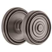 Grandeur Soleil Solid Brass Non-Turning Two-Sided Dummy Door Knob Set with Soleil Trim from the Concealed Screw Collection Antique Pewter