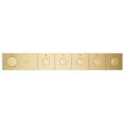Grohe Rainshower Five Function Thermostatic Valve Trim Only with Single Knob Handle, Integrated Diverter, and Volume Control - Less Rough In Brushed Cool Sunrise