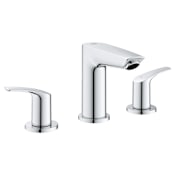 Grohe Eurosmart 1.2 GPM Deck Mounted Widespread Bathroom Faucet with Drain Assembly Starlight Chrome