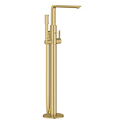 Grohe Lineare Floor Mounted Tub Filler with Built-In Diverter - Includes Hand Shower Brushed Cool Sunrise
