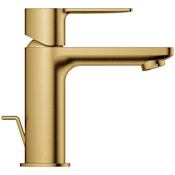 Grohe Lineare 1.2 GPM Single Hole Bathroom Faucet with StarLight, SilkMove, EcoJoy, and QuickFix Technologies - Includes Pop-Up Drain Assembly Brushed Cool Sunrise