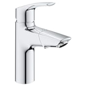 Grohe Eurosmart 1.2 GPM Deck Mounted Single Hole M-Size Bathroom Faucet with Drain Assembly and Pull-Out Starlight Chrome