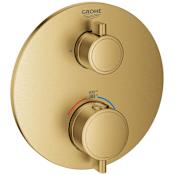 Grohe Grohtherm Thermostatic Valve Trim Only with Dual Lever Handles and Volume Control - Less Rough In Brushed Cool Sunrise