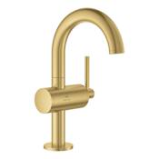 Grohe Atrio New 1.2 GPM Single Hole Bathroom Faucet with Pop-Up Drain Assembly and SilkMove Technology Brushed Cool Sunrise