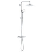 Grohe Euphoria Thermostatic Shower System with Shower Head, Hand Shower, Slide Bar, Shower Arm, and Hose Starlight Chrome