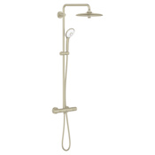 Grohe Euphoria Thermostatic Shower System with Shower Head, Hand Shower, Slide Bar, Shower Arm, and Hose Brushed Nickel Infinity Finish