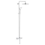 Grohe Euphoria Thermostatic Shower System with Shower Head, Hand Shower, Slide Bar, Shower Arm, Hose, and Tub Spout Starlight Chrome
