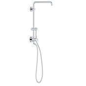 Grohe Retro-Fit Shower with 18" Center to Center Slide Bar, Rain Shower Arm, and Hose Starlight Chrome