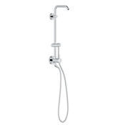 Grohe Retro-Fit Shower with 18" Center to Center Slide Bar, Standard Shower Arm, and Hose Starlight Chrome