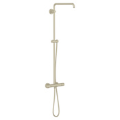 Grohe Euphoria Thermostatic Shower System with Slide Bar, Shower Arm, Hose and Valve Trim - Less Hand Shower and Shower Head Brushed Nickel Infinity Finish