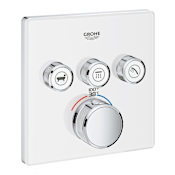 Grohe SmartControl Triple Function Thermostatic Valve Trim Only with EcoJoy, and TurboStat - Less Rough-In Valve Moon White