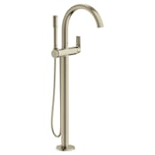 Grohe Defined Floor Mounted Tub Filler with Built-In Diverter and Hand Shower - Less Rough In Brushed Nickel