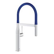 Grohe Essence Pre-Rinse Spray Kitchen Faucet with Locking Push Button Control Chrome/Blue
